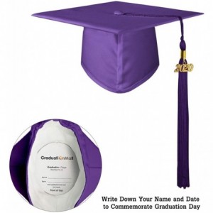 Skullies & Beanies Unisex Adult Matte Graduation Cap with 2020 Tassel - Purple - C611SBEBYQD $34.42