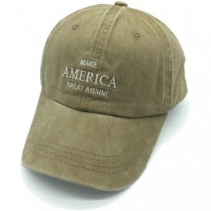 Baseball Caps Women's Embroidered Make America Great Again Dad Hat MAGA Distressed Baseball Cap - Natural - C618NAOI0GG $21.48