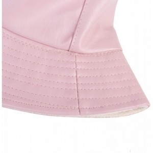 Bucket Hats Unisex Fashion Bucket Hat PU Leather Rain Hat Waterproof Fishmen Cap - Pink - CQ18KLTRYL0 $29.44