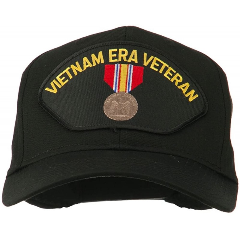 Baseball Caps Vietnam ERA Veteran Patched Solid Cotton Twill Cap - Black - C711QLM5S6T $29.84
