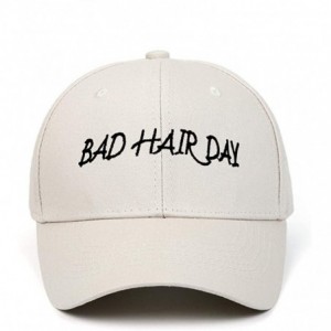 Baseball Caps Bad Hair Day Letter Embroidered Curved Adjustable Baseball Cap- Love Hat-Cotton Cap - Beige - CW199LN78XK $23.72