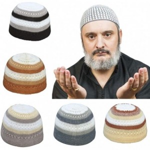 Skullies & Beanies Men's Muslim Islamic Prayer Cap for Outdoor Skull Hat Topi Beanie Headwear - White - CN18LSDZT9H $17.54