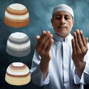 Skullies & Beanies Men's Muslim Islamic Prayer Cap for Outdoor Skull Hat Topi Beanie Headwear - White - CN18LSDZT9H $18.42