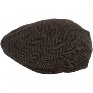 Newsboy Caps Wool Blend Herringbone Winter Ivy Scally Cap Flat Driver Hat 5 Point Newsboy - Brown - CJ128SAS8P3 $53.27