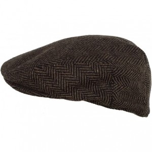 Newsboy Caps Wool Blend Herringbone Winter Ivy Scally Cap Flat Driver Hat 5 Point Newsboy - Brown - CJ128SAS8P3 $45.84