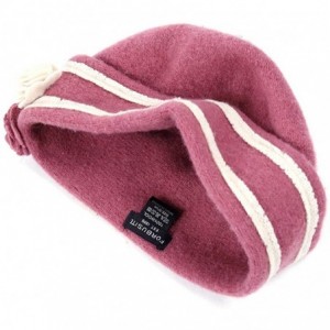 Bucket Hats Womens Bucket Hat for Winter 100% Wool Chemo Cap for Cancer Patient C021 - C022-pink - CT18ASMO7GE $33.03