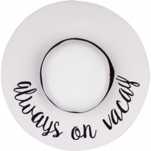 Sun Hats Women's Foldable Floppy Summer Straw Beach Sun Hat - Alwayson Vacay (White) - CL18ES2OIDN $37.93