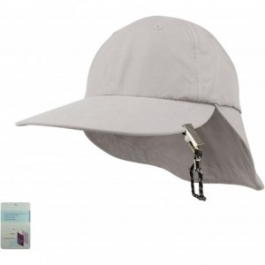 Sun Hats Microfiber Cap with Adjustable Flap - Grey - CB11LV4H8DN $20.81