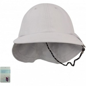Sun Hats Microfiber Cap with Adjustable Flap - Grey - CB11LV4H8DN $23.90