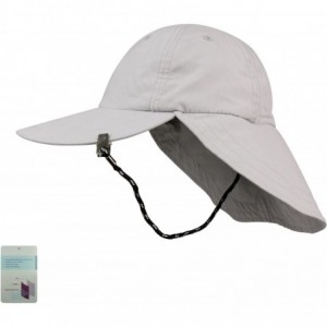 Sun Hats Microfiber Cap with Adjustable Flap - Grey - CB11LV4H8DN $23.90