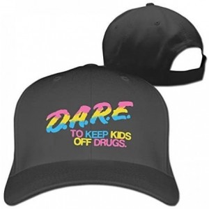 Baseball Caps Dare to Keep Kids Off Drugs Flat-Along Cool Hat - Black - CN12M85361L $30.69