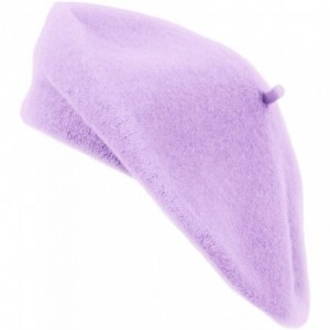 Berets Ladies Solid Colored French Wool Beret Women's Classic Beret Hat For Casual Use - 1 Piece (Lavender) - C811HXOSUVT $19.71