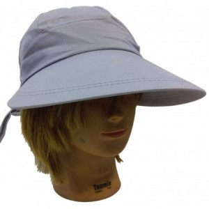 Sun Hats Ladies Women Fashion Large Visor Wide Brim Sun Uv Protect 100% Cotton Cover Hat - L Gray - CZ1227QA451 $25.75