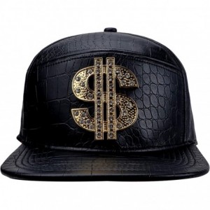 Baseball Caps Hip Hop Hat-Flat-Brimmed Hat-Rock Cap-Adjustable Snapback Hat for Men and Women - T-black - CX199L3R3DR $27.53