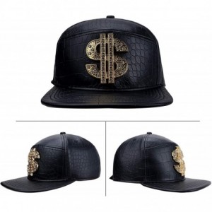 Baseball Caps Hip Hop Hat-Flat-Brimmed Hat-Rock Cap-Adjustable Snapback Hat for Men and Women - T-black - CX199L3R3DR $25.49