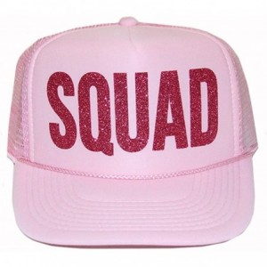Baseball Caps Squad Trucker Hat - Pink and Glitter Pink - CD12N9L40T5 $33.40