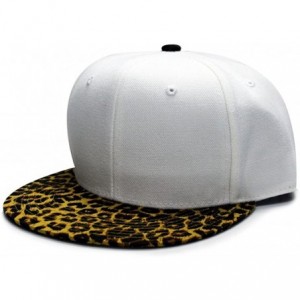 Baseball Caps Plain Leopard Snapback Cap - White - CQ11EEABM9L $30.15