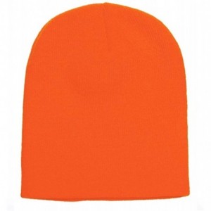 Skullies & Beanies Flexfit Yupoong Knit Beanie Cap - Blaze Orange - CS18H9QOK4U $21.49