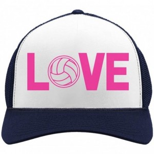 Baseball Caps Love Volleyball for Volleyball Fans/Player Trucker Hat Mesh Cap - Navy/White - CU1858EOIHE $30.75
