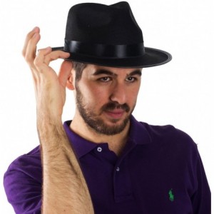 Fedoras Black Gangster Hat - Black Fedora Hats - Costume Hats - Costume Accessories - 2 Pack - CD11UZA9H6J $22.37