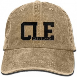 Baseball Caps Unisex Adult Cleveland Vintage Adjustable Baseball Cap Denim Dad Hat - Natural - CI18GEG964Z $12.49