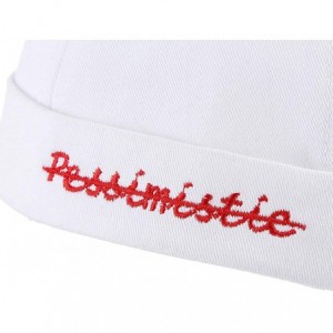 Skullies & Beanies Unisex Cotton Skull Cap Solid Plaid Adjustable Letter Rolled Cuff Beanie Hat - White 1 - CI18O98OQL0 $20.10