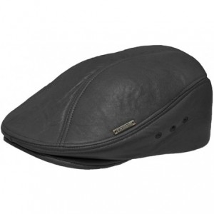 Newsboy Caps Premium Lambskin Fine Ivy/Driver Gatsby Cap Hat Made in USA - Black - C211D6MPZVP $67.98