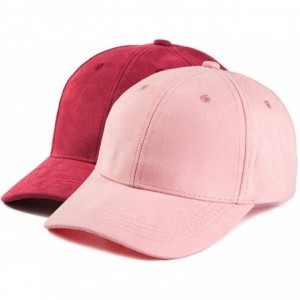 Baseball Caps Baseball Cap with Buttons for Hanging Dad Hat for Women Men Faux Suede Cap 2Pack - CO198KTD5TT $25.45