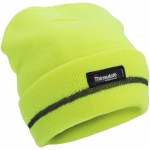 Skullies & Beanies Unisex Hi Vis Thermal Knitted Beanie Hat (3M 40g) - Neon Yellow - CW11PHXSCSJ $22.12