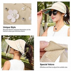 Sun Hats Women Fashion Print Breathable Fastening Tape Sunscreen Sun Cap Sun Hat - Beige - CX18T730TD6 $47.65