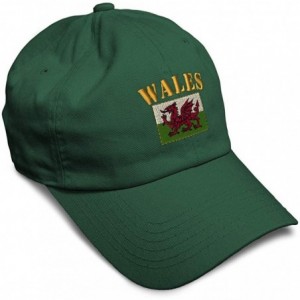 Baseball Caps Soft Baseball Cap Wales Flag Embroidery Dad Hats for Men & Women Buckle Closure - Forest Green - C618YSWHC4Y $2...