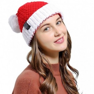 Skullies & Beanies Womens Beanie Winter Hat Scarf Set Slouchy Warm Snow Knit Skull Cap - _Santa - CI1887W3RHM $11.85