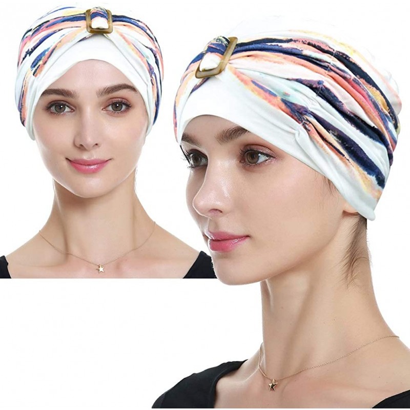 Skullies & Beanies Winter Beanie Hats Stylish Chemo Turban Headwear for Women - Soft- Stylish- Warm - Colored Clouds - CZ194C...