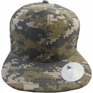 Baseball Caps Premium Plain Solid Flat Bill Snapback Hat - Adult Sized Baseball Cap - Acu Dig Camo - CN182KDUUDS $23.96