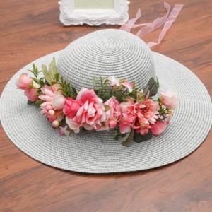Headbands Adjustable Flower Crown Headband - Women Girl Festival Wedding Party Flower Wreath Headband - Pink - CN18R466R26 $2...