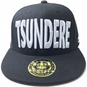 Baseball Caps Tsundere 3D Puff Embroidery Snapback HAT - Black - CA18982Z07M $17.52
