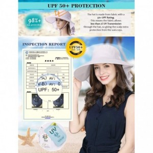 Sun Hats Womens Packable SPF 50 Ponytail Sun Hat Summer Mask Hiking Gardening Beach Fishing 57-59cm - 99001grey - CC18CWQCNGT...