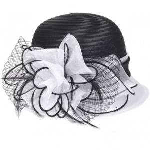 Sun Hats Sweet Cute Cloche Oaks Church Dress Bowler Derby Wedding Hat Party S606-A - White - C1184KRQUY5 $50.35