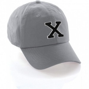 Baseball Caps Custom Hat A to Z Initial Letters Classic Baseball Cap- Light Grey White Black - Letter X - CH18NDNX5O6 $27.52