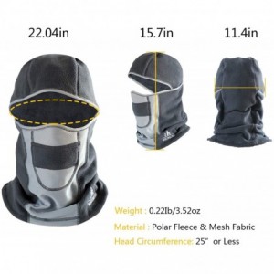 Balaclavas Balaclava Ski Mask Winter Windproof Warm Face Mask for Men Thermal Fleece - Grey Ski Mask - CX192I8DALN $27.41