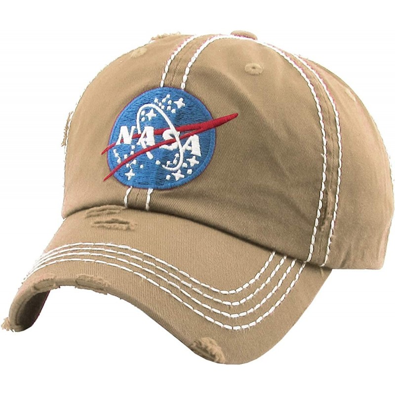 Baseball Caps Vintage NASA Insignia Dad Hat Collection Baseball Cap Polo Style Adjustable Worm - C518QMM8C04 $27.94