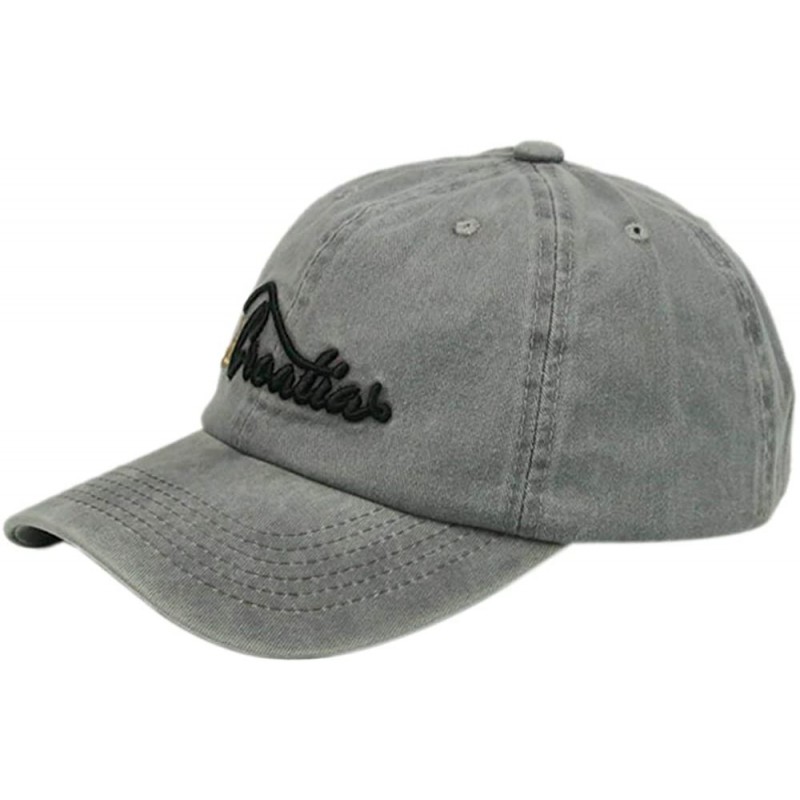 Baseball Caps Anchor Embroidered Cotton Washed Dad Hat Distressed Retro Baseball Hat - Retro Gray - CW18O20ZMME $27.79