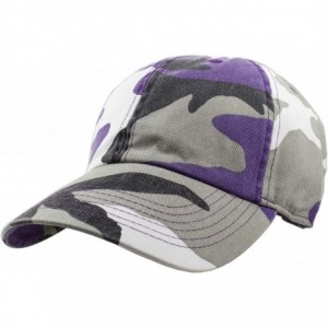 Baseball Caps Baseball Caps Dad Hats 100% Cotton Polo Style Plain Blank Adjustable Size - Purple Camo - C418IKI5DX4 $12.03