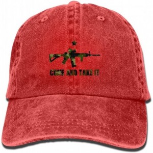 Skullies & Beanies Ar-15 Come and Take It Adult Sport Adjustable Baseball Cap Cowboy Hat - Red - C118654OG4Q $30.95