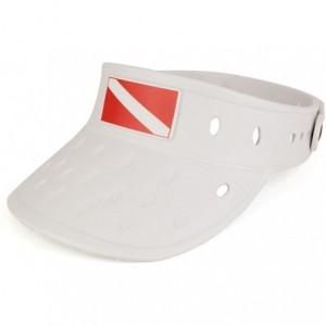 Visors Durable Adjustable Floatable Summer Visor Hat with DIVEFLAG Charm - White - C017YXSSAYR $33.69