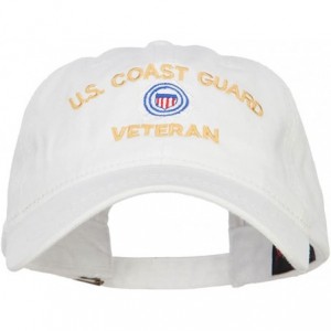 Baseball Caps US Coast Guard Veteran Embroidered Washed Cap - White - CV186N2A6UY $47.42