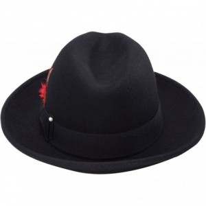 Fedoras Untouchable Fine Felt Pinch Fedora Gangster Hat - Black - C711H4MB8FF $82.02