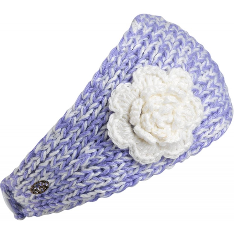 Cold Weather Headbands Lifestyle - Women's Toaster- Fleece Lined Hand Knit Headband- Crystal-One Size - Lavender - CG11VD6WIL...