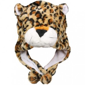 Skullies & Beanies Plush Soft Animal Beanie Hat Halloween Cute Soft Warm Toddler to Teen - Leopard - CB12M5NBL5T $24.98