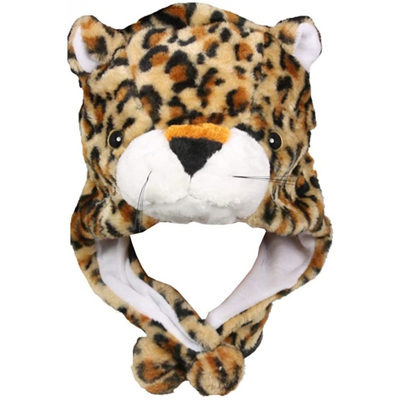Skullies & Beanies Plush Soft Animal Beanie Hat Halloween Cute Soft Warm Toddler to Teen - Leopard - CB12M5NBL5T $14.80